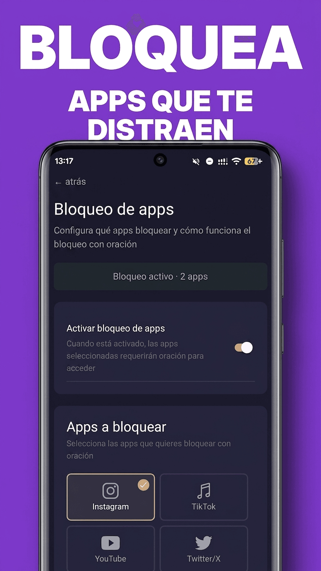 Bloqueo Sagrado: Bloquea apps que te distraen