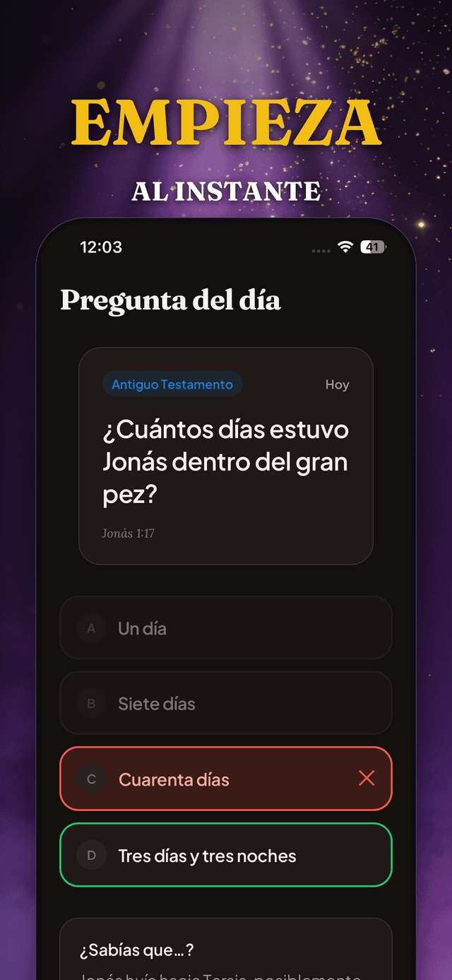 Quiz Sagrado: Empieza al instante